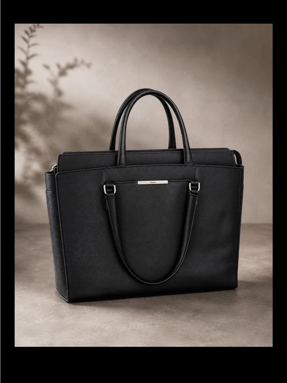 TUMI Angelica Commuter Briefcase Black Saffiano Leather Laptop Bag